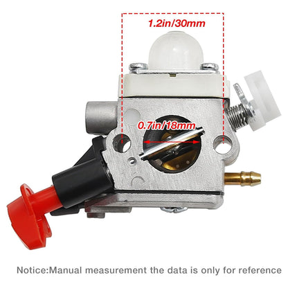 JUUDDENPARTS FS56RC Carburetor Replacement for Stihl FS 56 RC FS56 KM56RC FS70R FS70 FS70 FS40 FC70 HT56C FC56 KM56 FS50 HT56 Trimmer Weedeater Parts C1M-S267A, 41441200608, 4144 124 2800