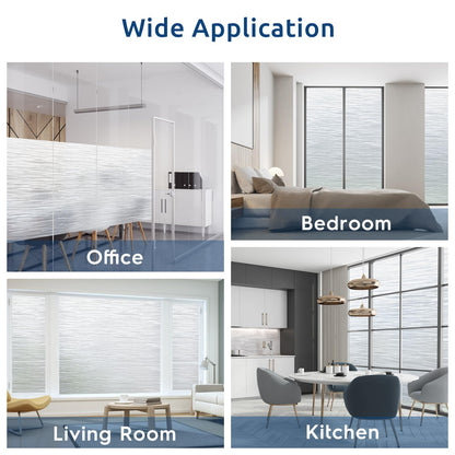 rabbitgoo Window Films for Privacy, Frosted Static Cling Glass Film Non-Adhesive UV Heat Blocking Covering Removable Vinyl Privacy Window Stickers for Bathroom Door Home Decor, 60 x 200cm