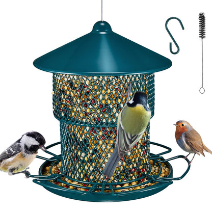 Metal Bird Feeder for Outside, Window Bird Feeder Eco-Friendly and Anti-Rust Wild Bird Feeders, Outdoor Birdfeeders for Wild Birds, Finch, Cardinal and Bluebird