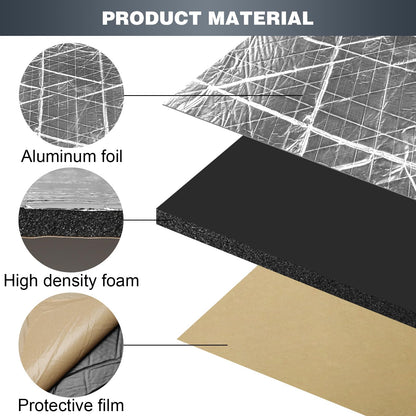 Storystore 394 (10 mm) mil 10.8 sqft Heat Sound Deadening Insulation Mat, Car Sound Deadening Material, Sound Deading Material for Cars (39"(W) x 40"(L) x 3/8"(T))