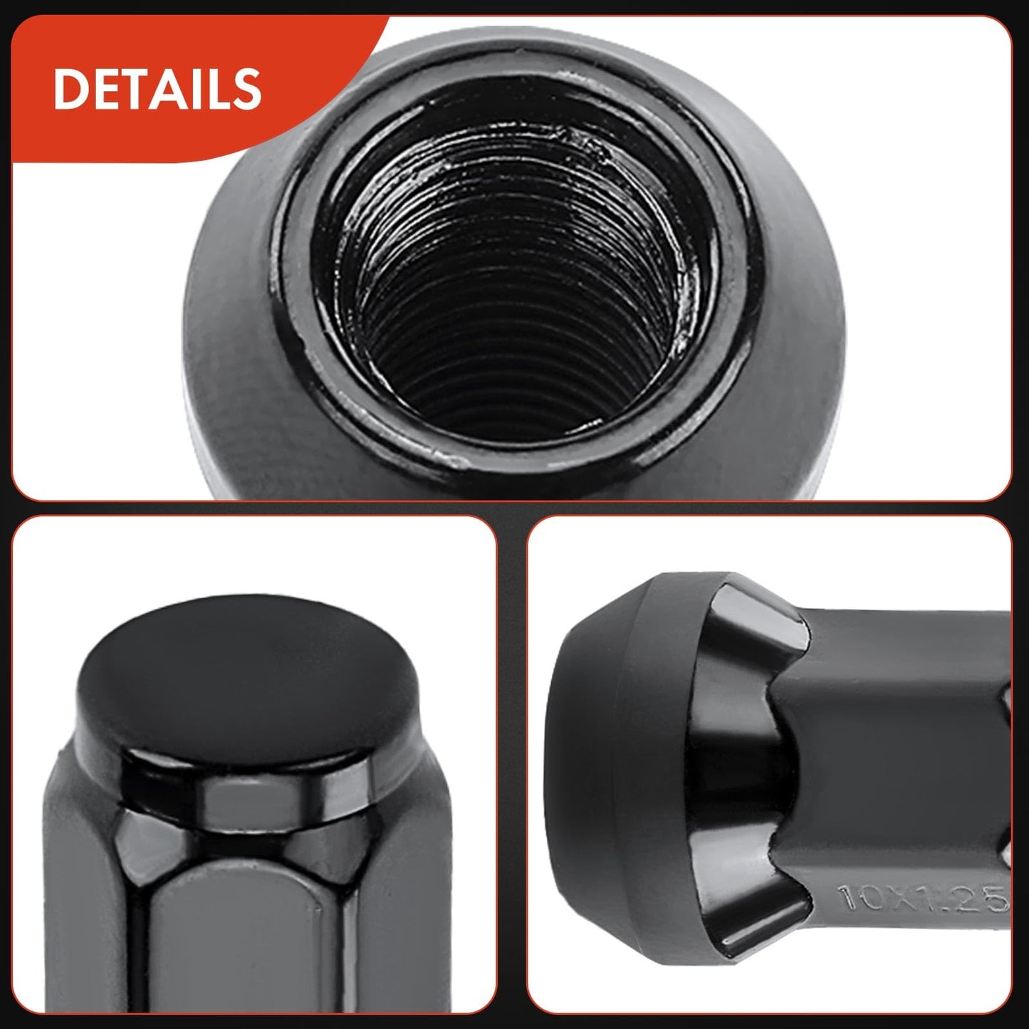 A-Premium 16-PC, Black M10x1.25 Wheel Lug Nut Compatible with Arctic Cat, 2007-2022 Can-Am, 1985-2022 Honda, 1985-2022 Kawasaki, 1991-2022 Suzuki, 2018-2019 Textron Off Road, 1987-2022 Yamaha, Polaris