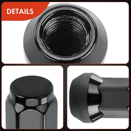 A-Premium 16-PC, Black M10x1.25 Wheel Lug Nut Compatible with Arctic Cat, 2007-2022 Can-Am, 1985-2022 Honda, 1985-2022 Kawasaki, 1991-2022 Suzuki, 2018-2019 Textron Off Road, 1987-2022 Yamaha, Polaris