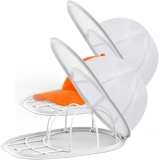 Eiito Hat Washer for Washing Machine,Hat Cleaner for Baseball Caps with Frame Cage and Mesh Bag（2Pack White）