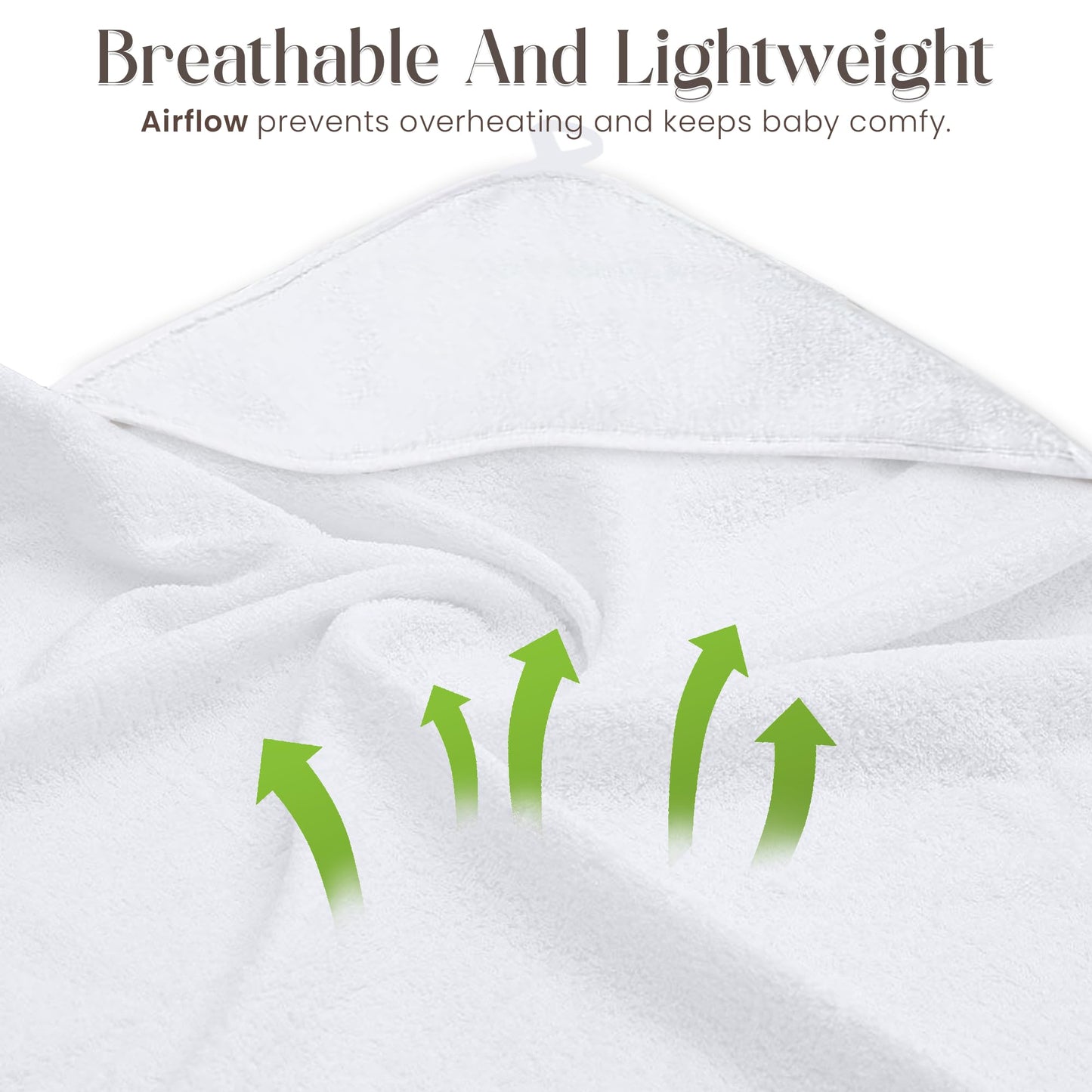 Infancie Organic Bamboo Hooded Baby Towels with Baby Washcloths 6 Pack 3 Towel 75 X 75 & 3 Washcloth 25 X 25 CM Absorbent Baby Towel with Hood Gentle On Skin Bath Essentials for Newborns and Infants