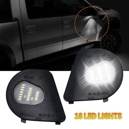 EATAKWARD 2Pcs LED Side Mirror Puddle Light Lamps Assembly Replacement for 2010-2019 Dodge Ram 1500 2500 3500 4500 5500 Pickup Trucks Towing Mirror Lights 6000K Driver and Passenger Side White