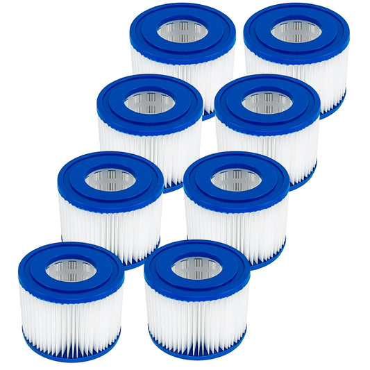 Toolyuan Type VI Hot Tub Spa Filters for Coleman SaluSpa 90352E 58323E 58323 90427E Swimming Pool Pump Lay-Z-Spa Best-Way Hot Tub Filter Cartridge Replacement Filters (8 Pack)