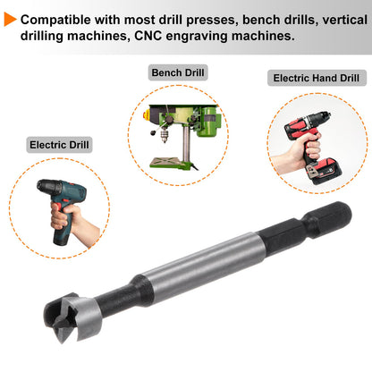 HARFINGTON 2pcs Forstner Drill Bits 12mm (15/32") Multi-Tooth Serrated Carbon Steel Wood Hinge Drill Bit with 1/4" Hex Shank for Hardwood Softwood Plywood Drilling Woodworking