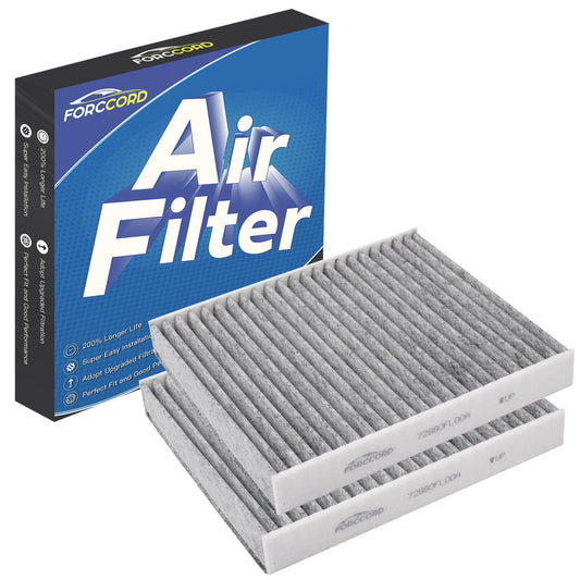Forccord 2-Pack HEPA Cabin Air Filter for Toyota RAV4 2019-2025, Camry 2018-2024, Avalon 2019-2022, Highlander 2020-2025, Ascent 2019-2026, Crosstrek 2018-2023 Carbon Cabin Filter Replacement CF12157
