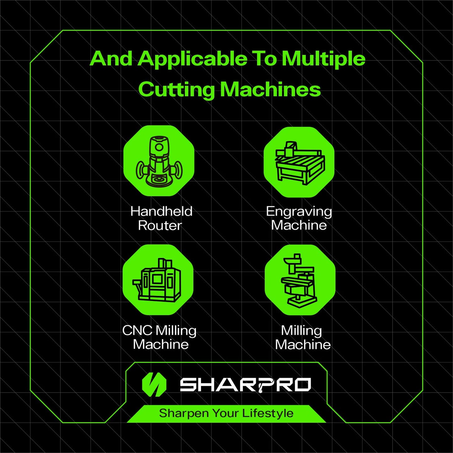SHARPRO 90 Degree V-bit 1/4 Inch Shank Carbide Chamfer End Mill 2 Flute CNC V-Groove Router Bit for Engraving and Chamfering Lettering, Ideal for Wood, Plywood, MDF, PVC and Acrylic