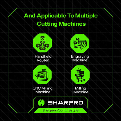 SHARPRO 90 Degree V-bit 1/4 Inch Shank Carbide Chamfer End Mill 2 Flute CNC V-Groove Router Bit for Engraving and Chamfering Lettering, Ideal for Wood, Plywood, MDF, PVC and Acrylic