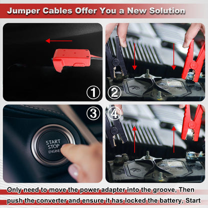 Jumper Cable Clamps Compatible with Mil.Waukee Compatible with M18 18V Battery Jumper Starter, 3.9ft 8AWG Automotive Booster Cable