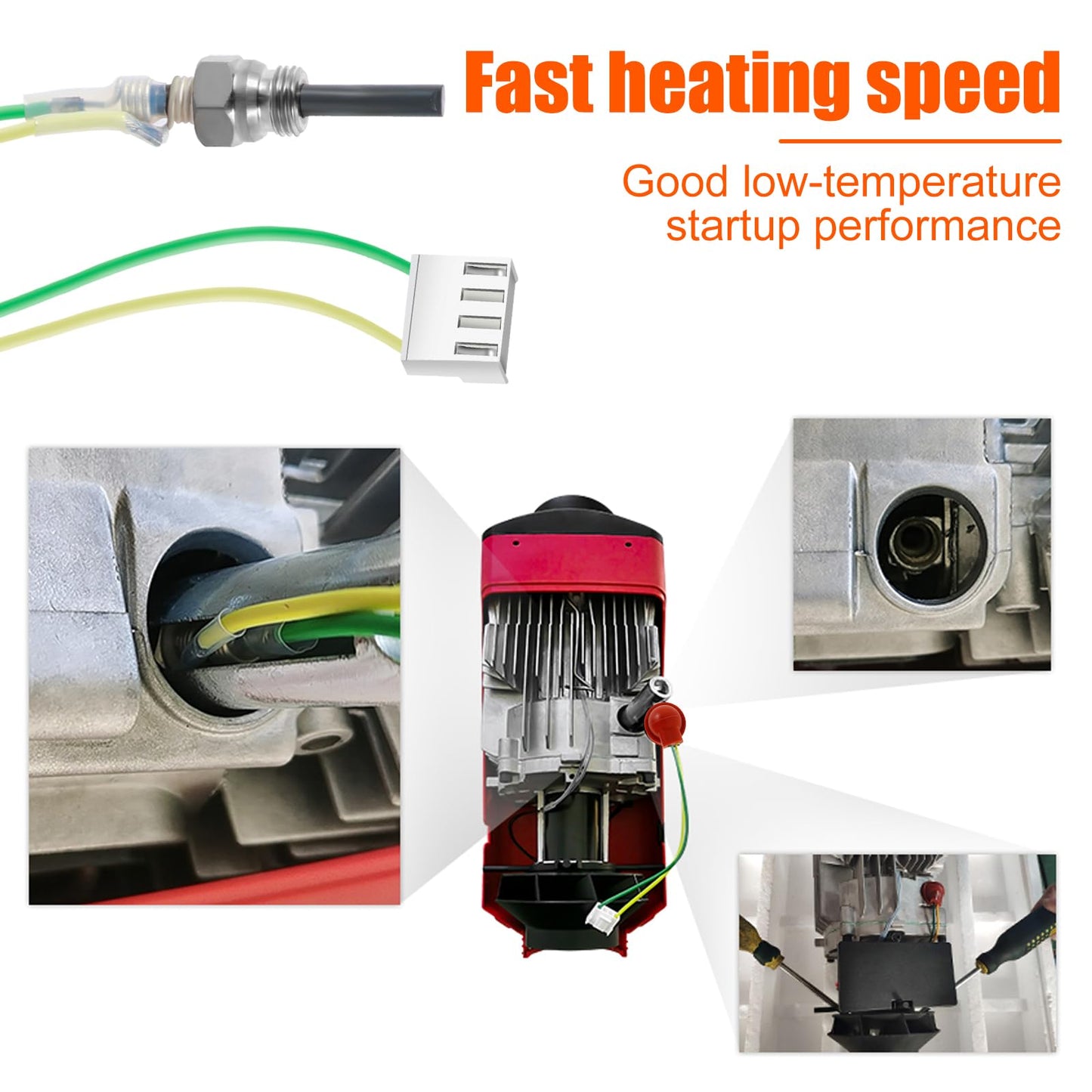 7PCS Glow Plug Repair Kit Air Diesel Heater Plug Service Kit 12V 2KW 5KW 8KW Ceramic Glow Plug Air Diesel Parking Heater Part with Removal Fitting Tool for Parking Heaters