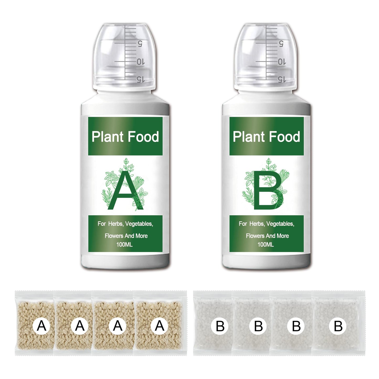 ALIINKD Hydroponics Nutrients (1000ml in Total), A&B Plant Food for Hydroponics Growing System and Potted Houseplants, Plant Fertilizer Supplies