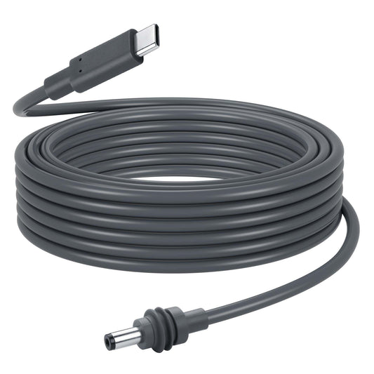 CERRXIAN Starlink Mini USB C to DC Power Cable, PD100W Input, Waterproof, Gray, 16.4ft (5m), Replacement for Starlink Mini