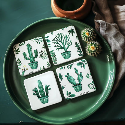 Zilphoba 10pcs 4''x4'' Ceramic Tiles for Crafts, Blank Ceramic Coaster for Craft, White Unglazed Tile with Cork Backing Pad for Painting, Alcohol Ink, Acrylic Pouring, DIY