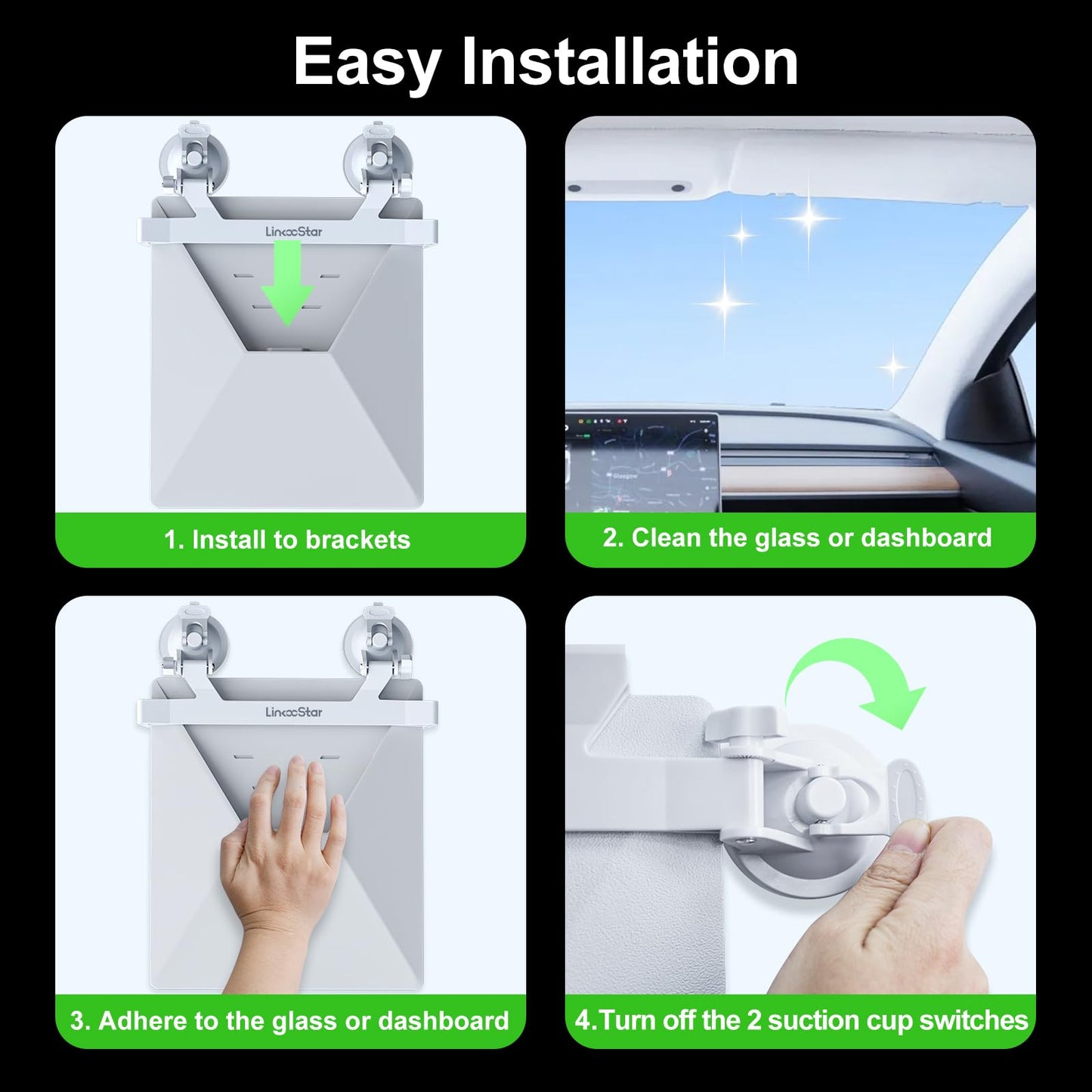 for Starlink Mini Car Mount for Dashboard,for Starlink Mini Mounting Kit Accessories for Car,Linkoostar Car Suction Cup Mount for Dashboard & Windshield Ensures Stable Setup While Driving