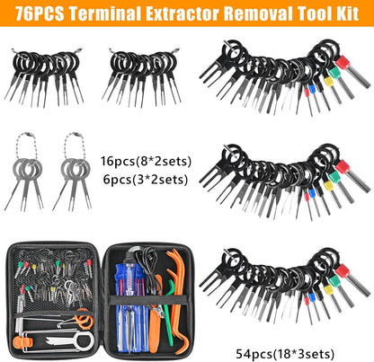 Terminal Removal Tool Kit 96 Pcs Depinning Tool Electrical Connector Pin Removal Tool Kit Pin Extractor Tool Set Wire Terminal Release Tool for Automotive Car Household Devices