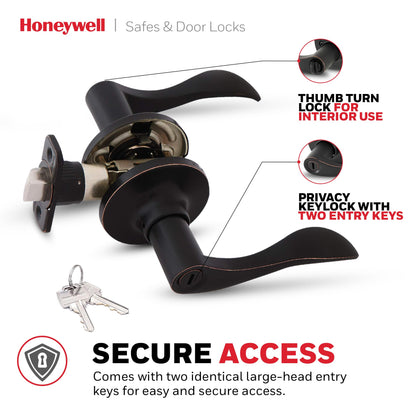 Honeywell 8106402 Wave Privacy Door Lever, Oil Rubbed Bronze
