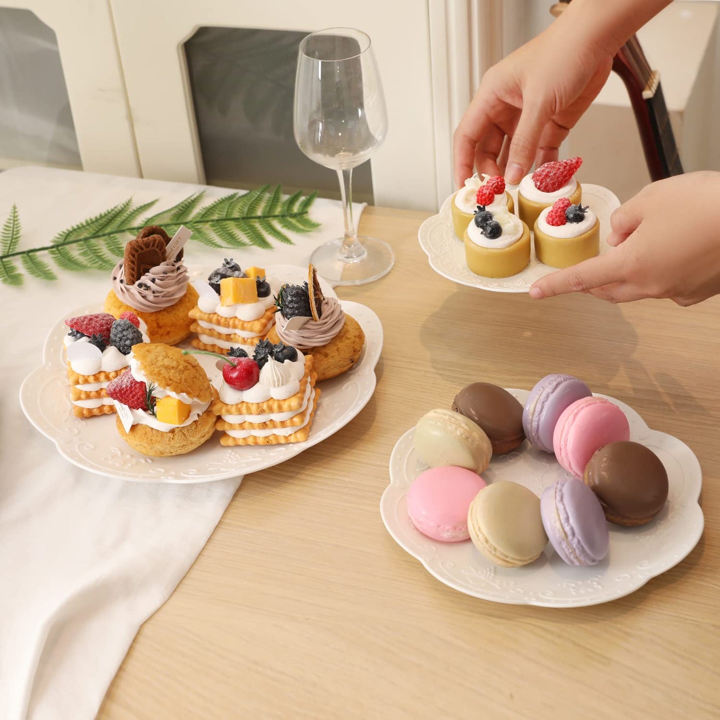 PowerKing 3 Tier Cupcake Stand Cake Stand - Plastic Tiered Serving Tray for Desserts, Candy, and Treats - Perfect for Wedding, Birthday, Tea Party (Round, 2 Pack)
