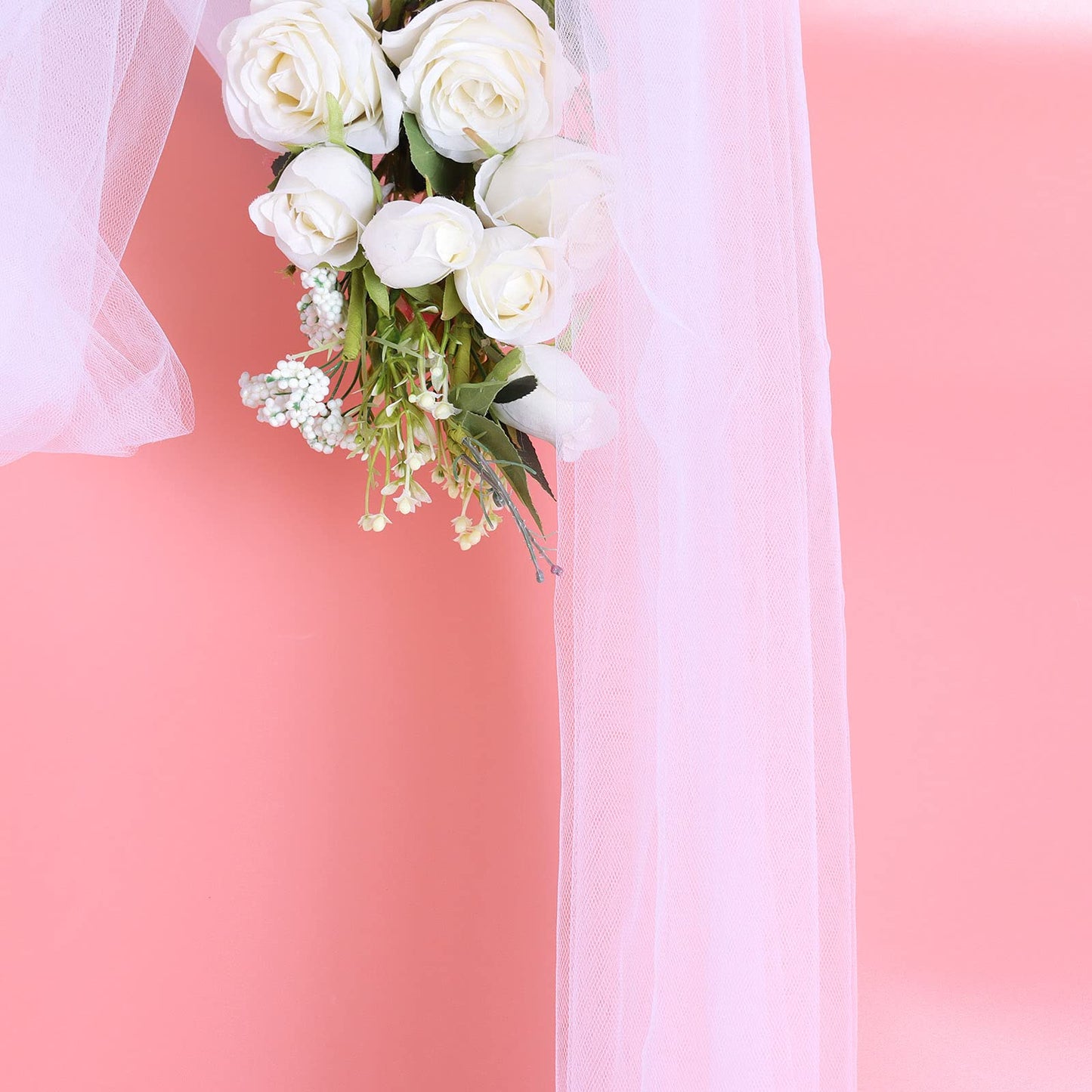 SAYUAN 54" by 20 Yards (60 ft) Tulle Fabric Rolls for Wedding Party Baby Shower Decoration Tutu Tulle Bolt DIY Wraping Crafts - White