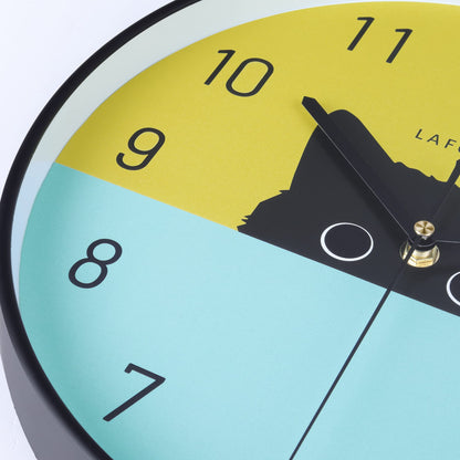Lafocuse 12 Inch Silent Black Cat Wall Clock for Living Room, Horloge Murale Enfant Decorative Wall Clock for Home Decor, Battery Operated Modern Cute Kids Wall Clock for Kids Room Bedroom Playroom