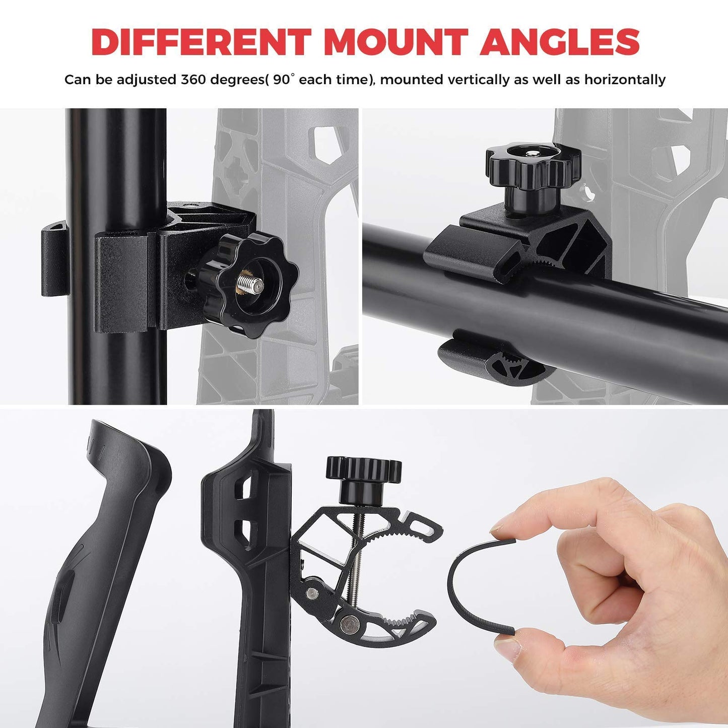 KEMIMOTO ATV Cup Holder, Upgraded Motorcycle Drink Holder Water Speaker Mount with 0.6”-1.56” Metal Clamp for All Terrain Vehicles Vehicle Bike Boat Stroller Walker Wheelchair Scooter Golf Cart