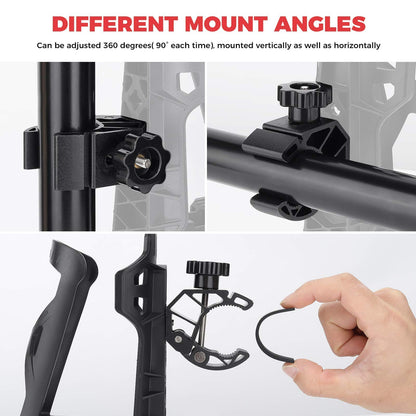 KEMIMOTO ATV Cup Holder, Upgraded Motorcycle Drink Holder Water Speaker Mount with 0.6”-1.56” Metal Clamp for All Terrain Vehicles Vehicle Bike Boat Stroller Walker Wheelchair Scooter Golf Cart