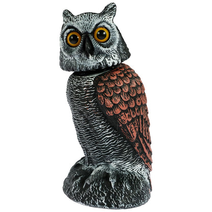 Owl Decoys to Scare Birds Away Fake Owl Decoy with Rotating Head Lifelike Scarecrow Plastic Owls to Scare Birds Waterproof Garden Owls Statue for Patio Garden Yard