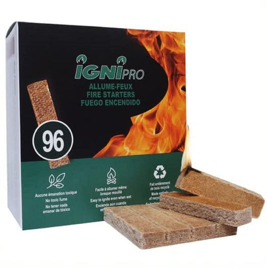 Fire Starters Sticks 96 pcs. Clean, Efficient, Ecologic, Odourless, Waterproof. Great for Camping, firestoves, BBQ, Charcoal. Easy to Ignite. Non Toxic. Made from Recycle Wood and Wax (96)