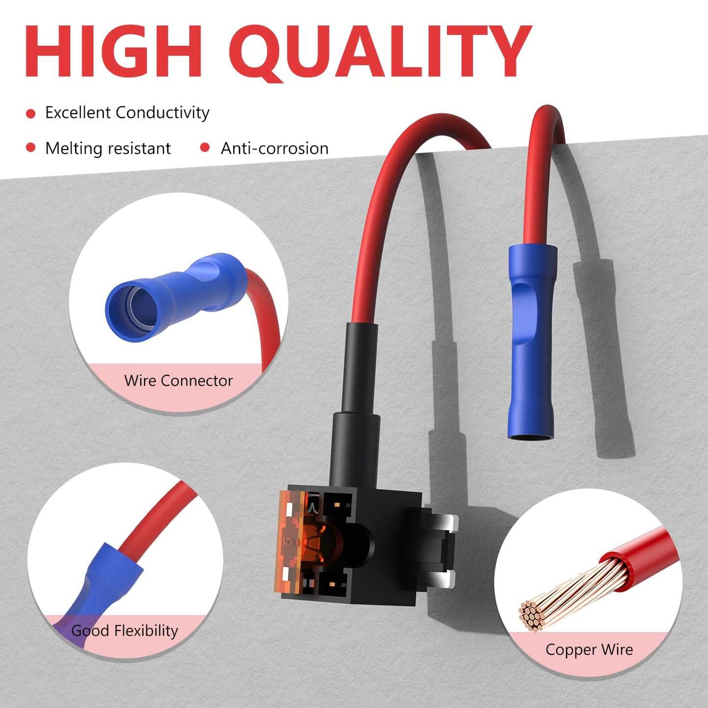 Newdeli 20 Pack 12V Fuse Tap Car Add-a-Circuit Adapter and Fuse Kit with Standard Mini Micro2 and Low Profile Fuse Taps 4 Types ATO ATC ATM APM Fuse Holder for Cars Trucks Boats