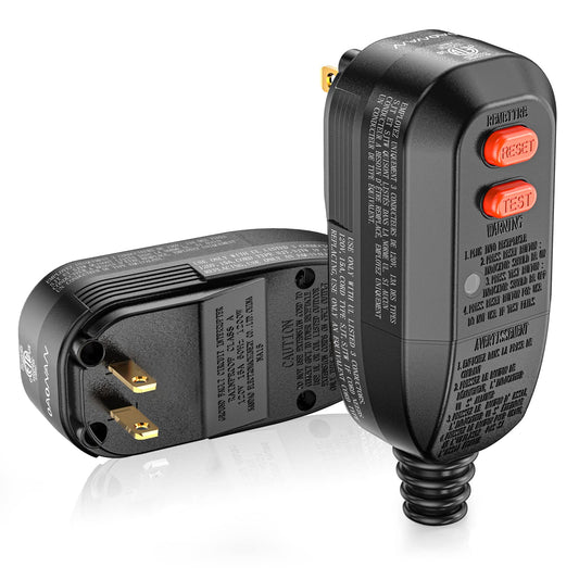 OAONAN GFCI Replacement Plug Assembly 15 Amp 2 Prongs, 5 Years Warranty, Waterproof, Ground Fault Circuit Interrupter Safety Plug for Power Pressure Washer, Hot Tub, Air Conditioner, Hair Dryer