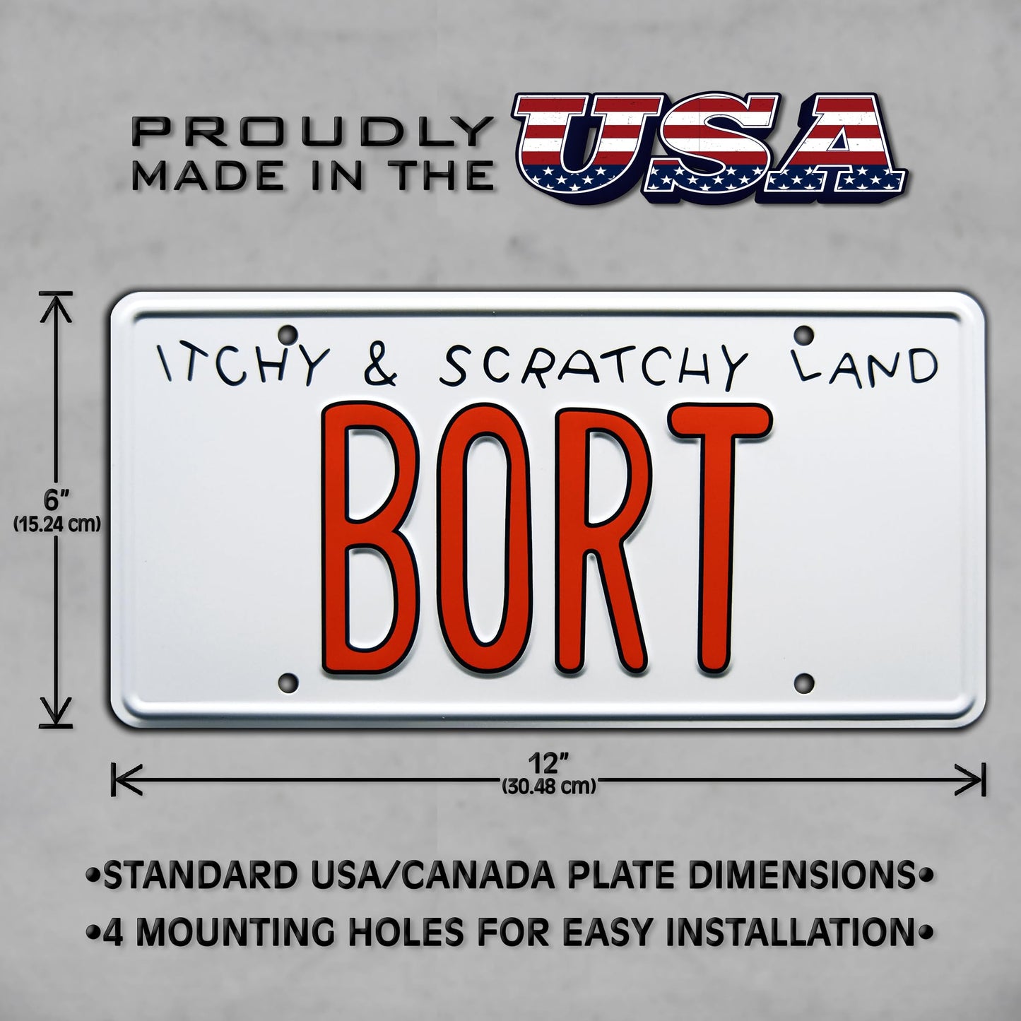 The Simpsons | BORT | Metal Stamped License Plate