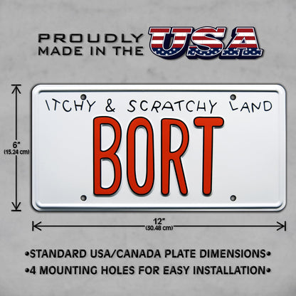 The Simpsons | BORT | Metal Stamped License Plate