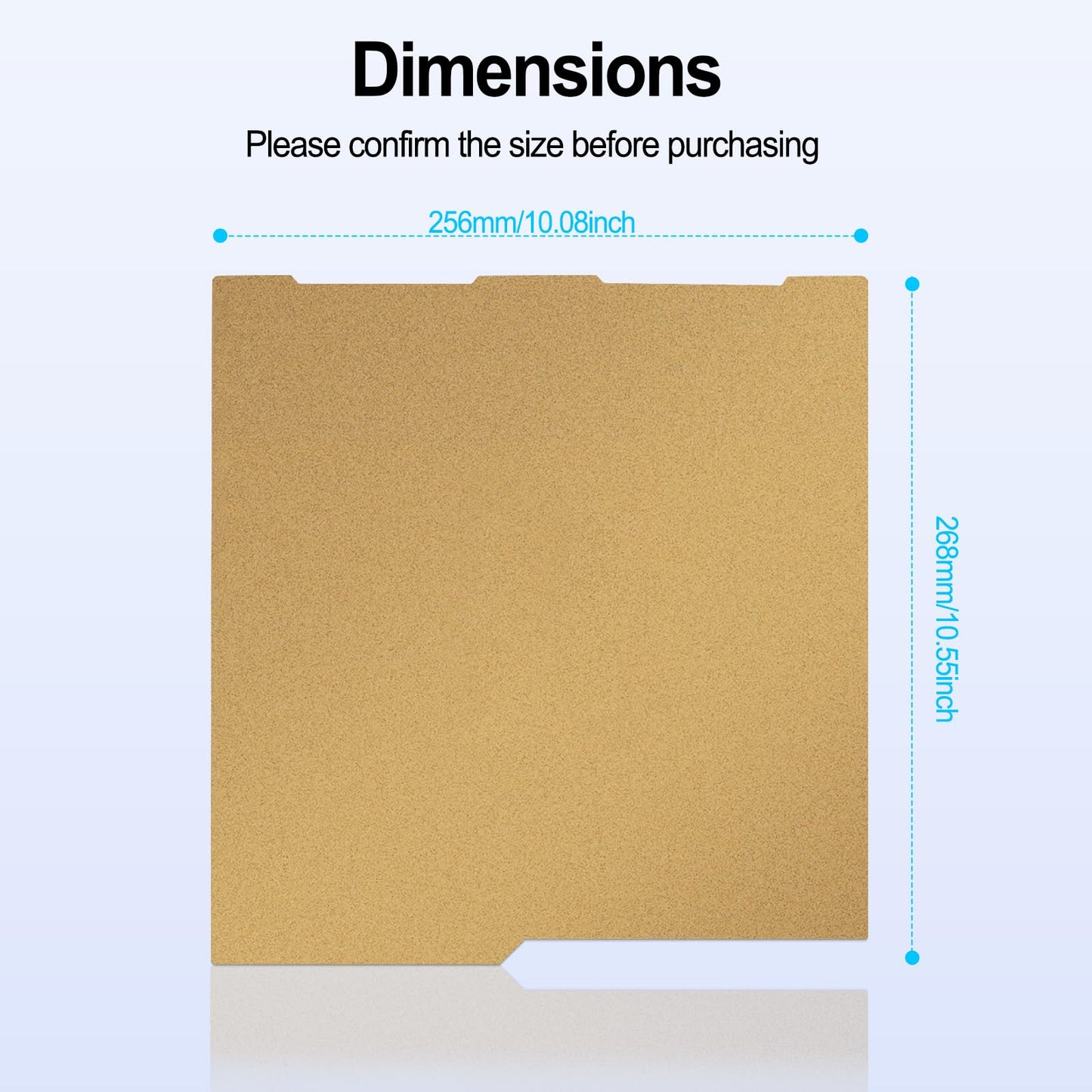 HIKUDIY 256x268mm PEI+PEI Double Side Build Plate for Anycubic Kobra 3 V2/Kobra 3/Combo/ACE Pro, 3D Printer Parts Textured PEI Spring Steel Plate Print Bed for Anycubic 3D Printers