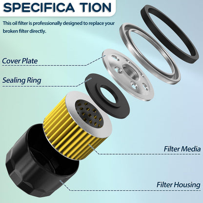 1PZ CRT-J59 Oil Filters kit with Universal Fuel Filter Replacement for Briggs and Stratton 492932S 492932 695396 696854