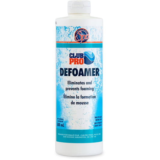 Club Pro | Defoamer (500ml) | Eliminates & Prevents Foaming in Hot Tub & Spa | Can Be Used with Other Hot Tub Chemicals & Accessories