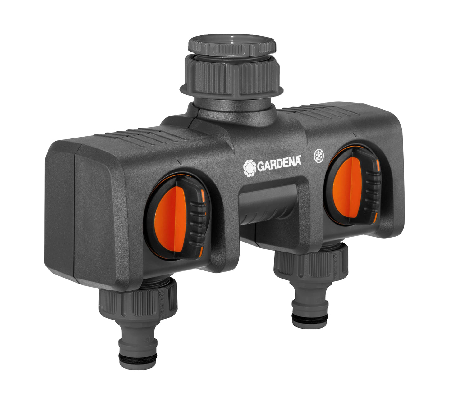 Gardena 8193 Two-Way Garden Hose Splitter with Flow Control Valves, Connect 2 Hoses to 1 Tap, Made in Germany