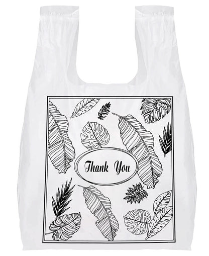 Yesland 500 Pack Plastic Bags with Handles, Clear Thank You Plastic Grocery Bags Shopping Bag, 13 X 7 X 21 Inch Reusable T-shirts Carryout Shopping Bags for Restaurants, Trash