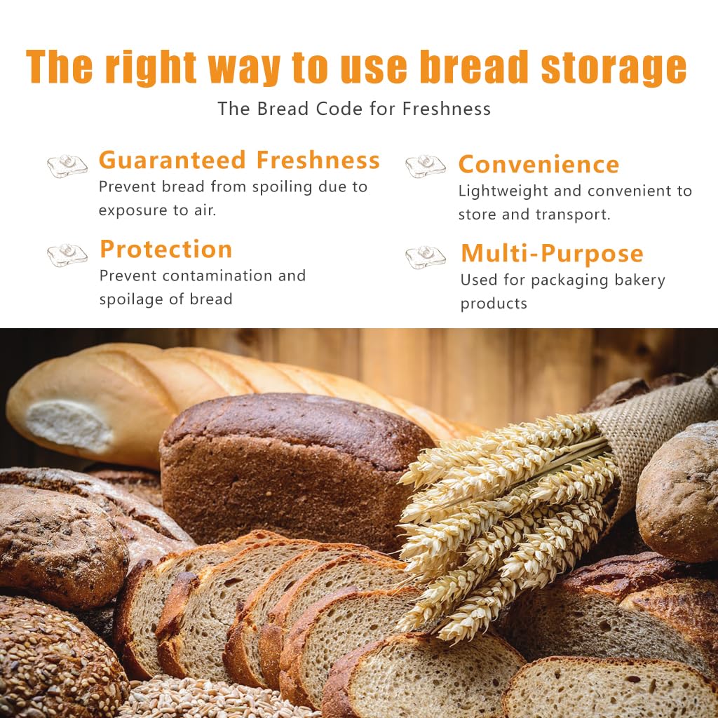 Homrelaxy 300Pcs Reusable Plastic Bread Bags for Homemade Bread and 330 Ties, 18 x 8 x 4 inch Reusable clear Loaf Bags, Adjustable, Perfect for Home Bakers and Bakeries