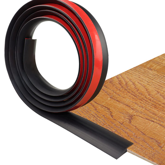 Floor Transition Strip Self Adhesive Carpet & Flooring Transitions Edging Trim Strip PVC Threshold Transitions Suitable for Threshold Height Less Than 3mm (10Ft, Black)