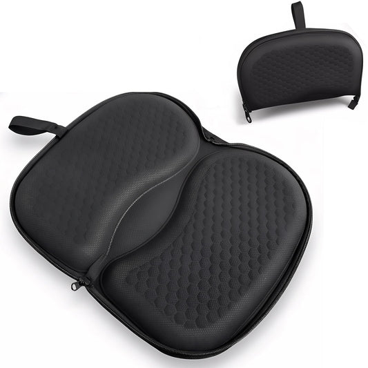 Foldable Honeycomb Seat Cushion with Zipper & Handle, Portable Gel Seat Cushion with Ventilative Cover & Anti-Skid Bottom, Portable Butt Pillow for Chairs 15.8x13.3x1.4 Inches (Black)