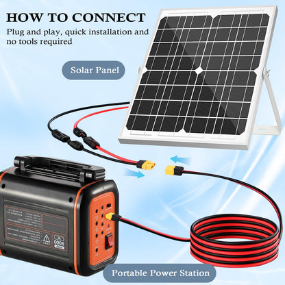 MOOKEERF XT60 Extension Cable - 10AWG 6FT with Male to Female Connector for Solar Panel, RC Battery, Portable Power Station