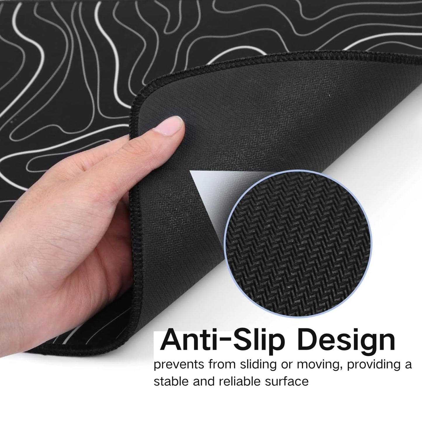 Mouse Pad, Large Mouse Pad Gaming 90 X 40CM(35.43X15.74Inches) Mousepad Big Desk Mat with Non-Slip Rubber Base Keyboard Pad for Gaming and Office-Black
