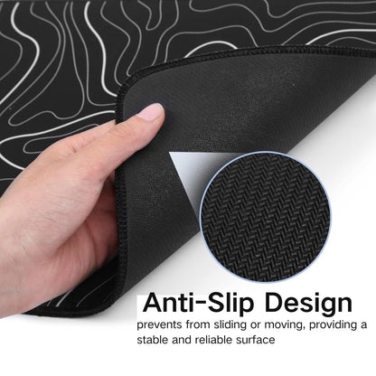 Mouse Pad, Large Mouse Pad Gaming 90 X 40CM(35.43X15.74Inches) Mousepad Big Desk Mat with Non-Slip Rubber Base Keyboard Pad for Gaming and Office-Black