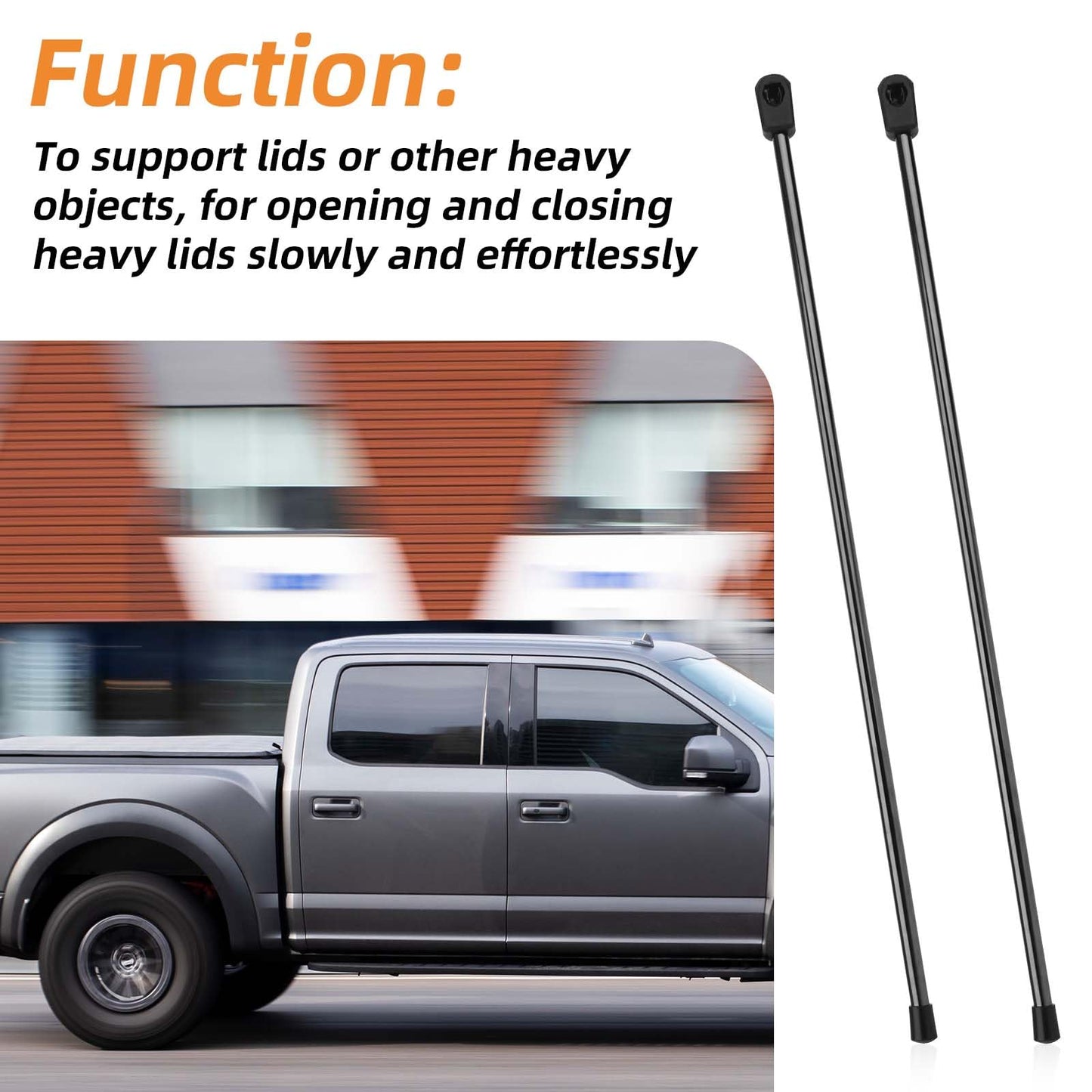 Tinoaly 2pcs 281S0001 Replacement Prop Rod, Metal Rear Tonneau Cover Lid Lift Supports for 10mm Ball-Stud Accessories for Bakflip BAK Hard Tri-Fold Pickup/Truck Bed Heavy Trailer Cover