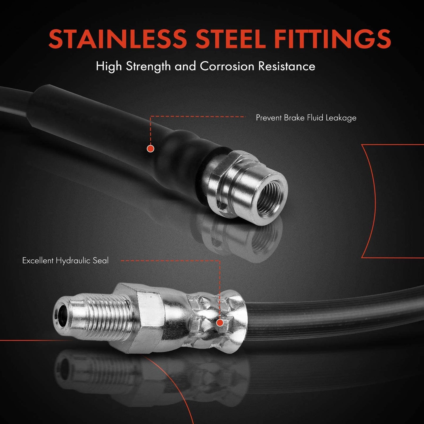 A-Premium Rear Brake Hydraulic Hose Compatible with Mazda 3 2004-2013, 3 Sport 2009-2010 2012