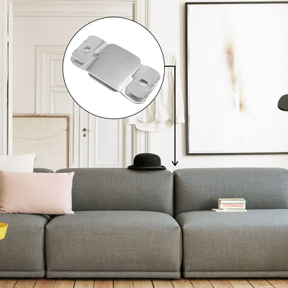 KOHAND 30 Pack Metal Sectional Couch Connectors, Universal Sectional Sofa Connector Couch Bracket, Premium Metal Interlocking Brackets with Mounting Screws for Love Seat, Couch, Silver 3.8x1.8 inch