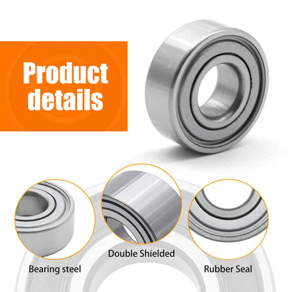 Newnessai 4Pcs Z9504-2RST Spindle Ball Bearing, Replacement for Motorcycles Go-Kart ATVs Snowmobiles Lawn Mowers, Replaces 204BBAR, P204RR6, JD9239