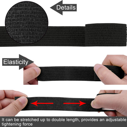 BQTQ 40 Rolls Self Adhesive Bandage 1 Inch Black Athletic Tape Cohesive Wrap Breathable Stretch Wrap Roll Sports Wrap Tape for Wrist Ankle Swelling Sprains