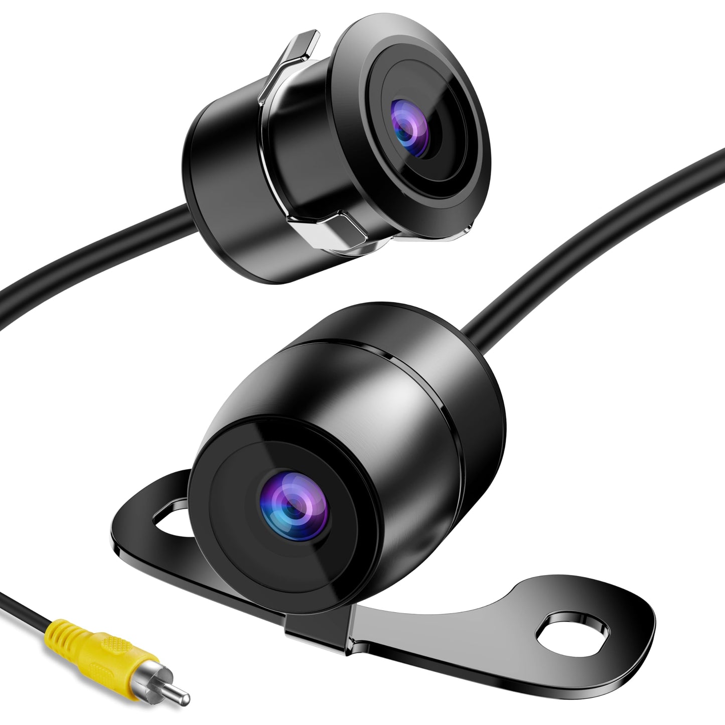 Backup Camera Flush Mount, Metal Housing 170 Degree Wide View Angle Rear/Front View Camera for Car, Clear Night Vision IP69 Waterproof Reverse Camera Kit for Vehicle SUV RV Pickup,18.5mm, 12V/24V
